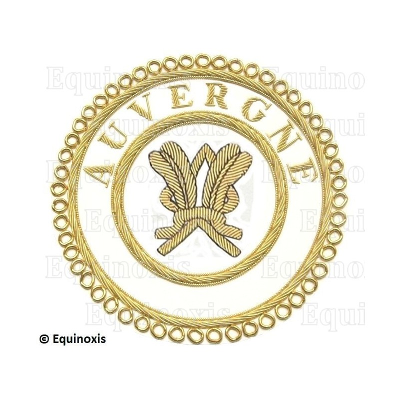 Badge / Macaron GLNF – Grande tenue provinciale – Grand Secrétaire – Auvergne – Brodé main